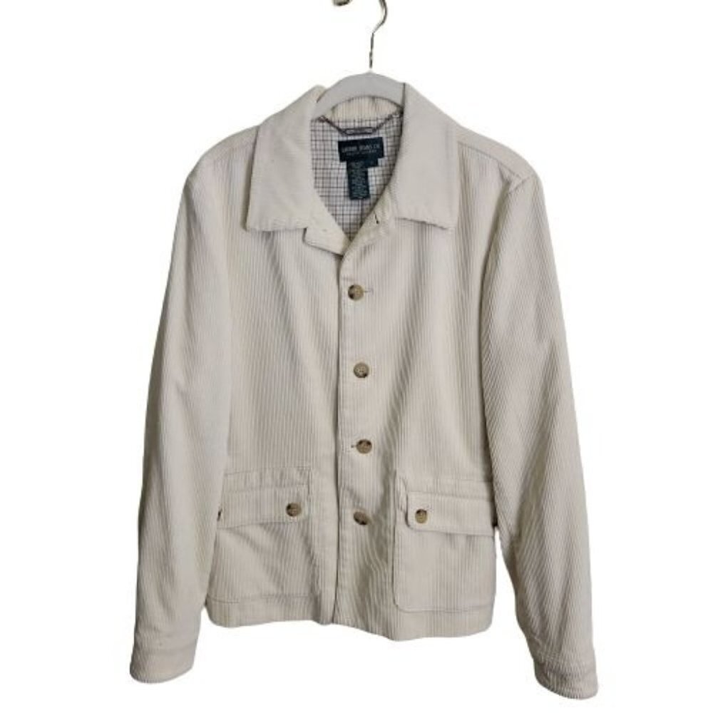 Lauren Ralph Lauren Vintage Ivory Corduroy Suede Elbow Patches Shacket Size L